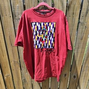 Vintage Men's COOGI Red Tshirt with Unique Embroidered detail design Size XXXL